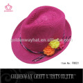 Модные розовые вязание крючком шляпы для летнего пляжа с цветком